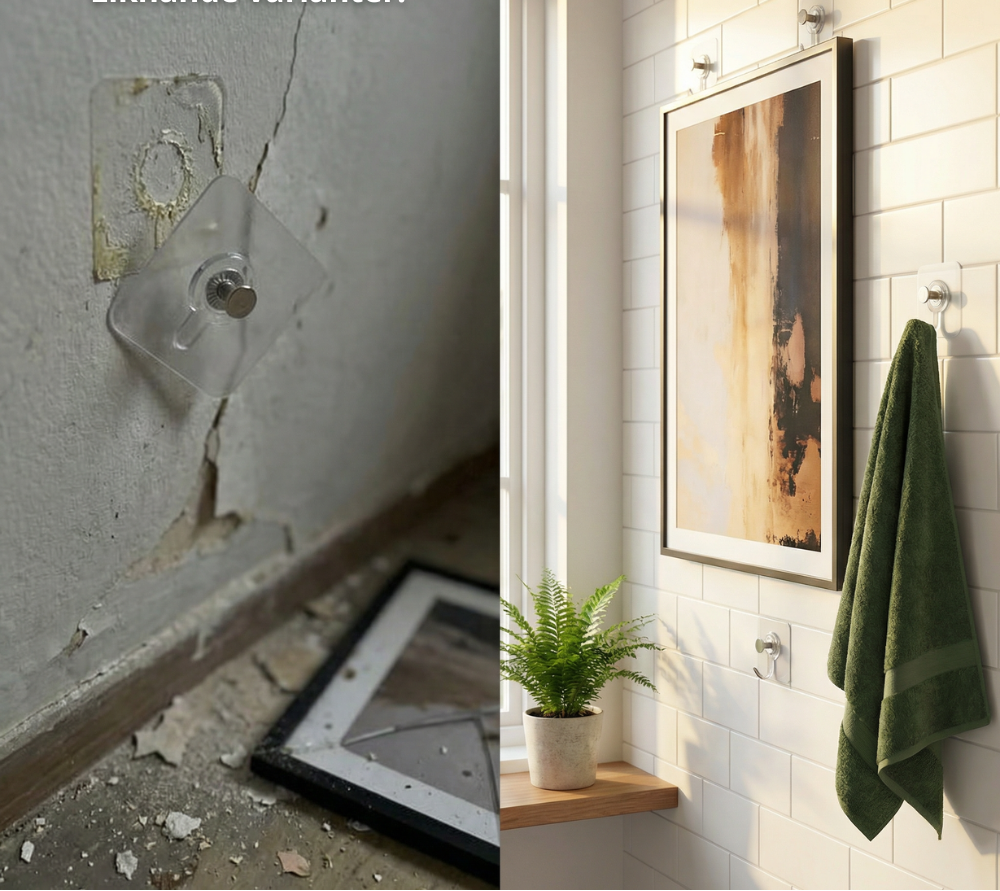 LundeMark™ – Väggkrokar med patenterat grepp – inga hål, inga märken