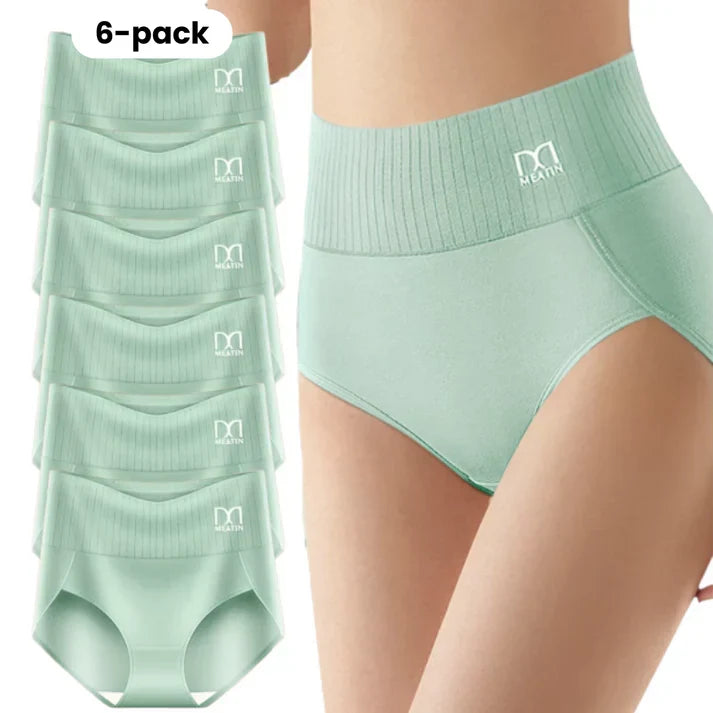 Metina™ | 6-pack andningsbara och bekväma trosor med hög midja och magstöd