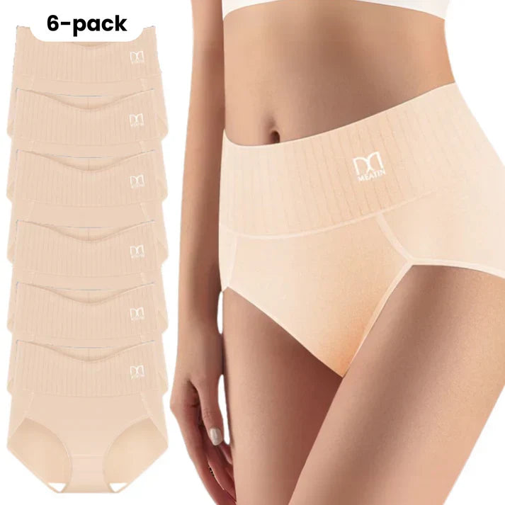 Metina™ | 6-pack andningsbara och bekväma trosor med hög midja och magstöd
