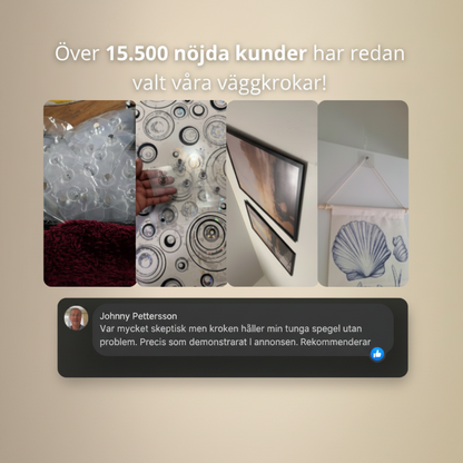LundeMark™ – Väggkrokar med patenterat grepp – inga hål, inga märken