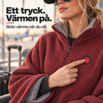 Bärbar värmefilt med dragkedja USB